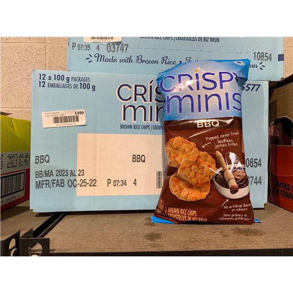 Crispy Minis Brown Rice Chips BBQ Flavor 12 x 100g
