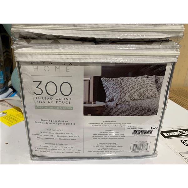 Divatex Home 300 Thread Count Bedsheet Set - Queen Size