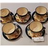 Image 1 : 5 Vintage Pansy Cups and Saucers