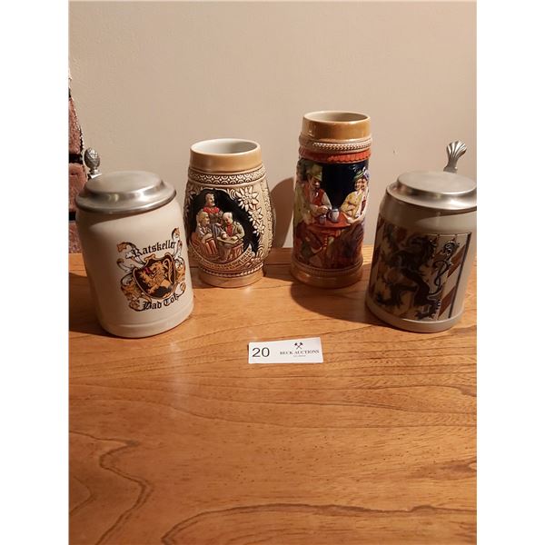 4 Beer Steins