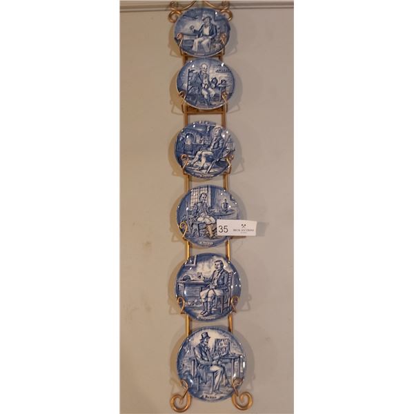 6 Enoch Wedgewood (Turnstall Ltd.) Plates with Wall Hanger