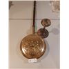 Image 1 : Vintage Brass Bed Warmer with Wooden Handle & Hat Stand
