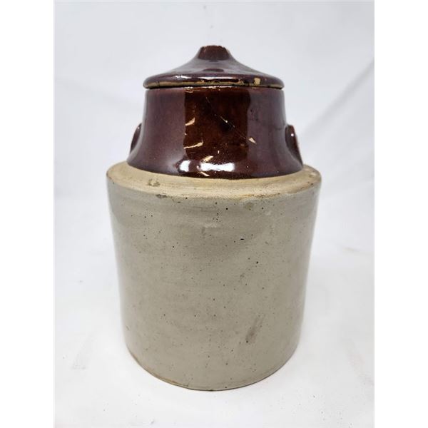 Antique Crock jar with lid