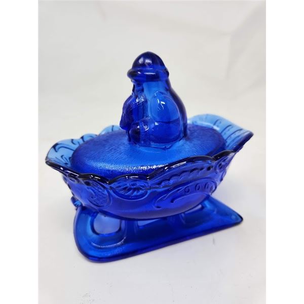 Cobalt blue Santa candy dish