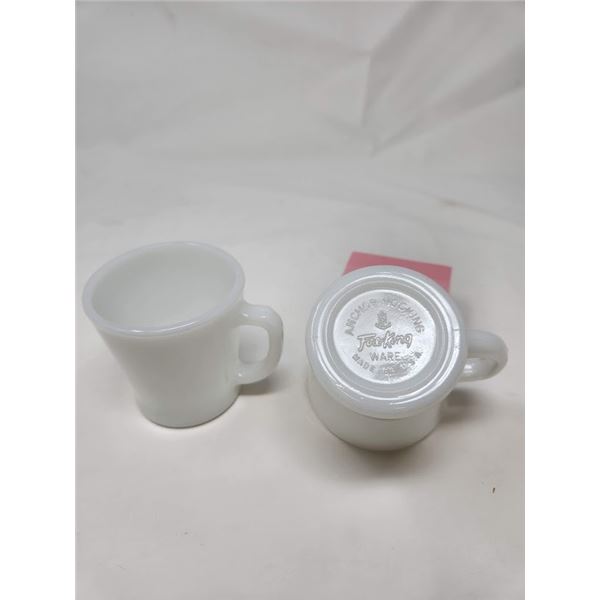 2 Vintage White Fire-King Mugs