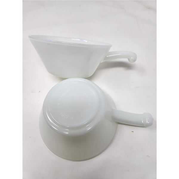 2 Vintage White Fire-King Soup Bowls