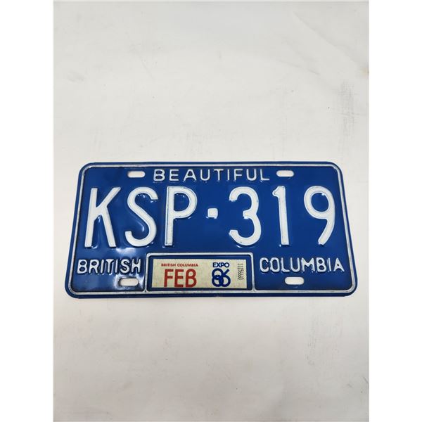 Vintage BC License Plate 2