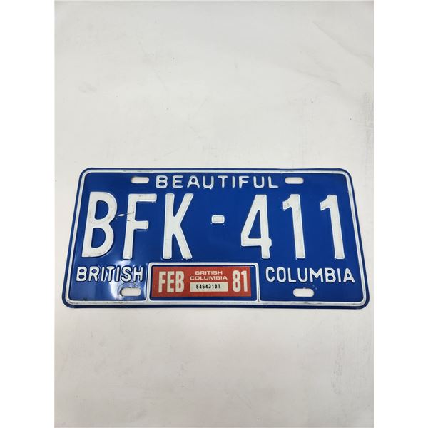 Vintage BC License Plate 3