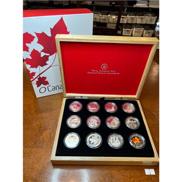 2013 $10 Fine Silver O'Canada 12 Coin Box Set