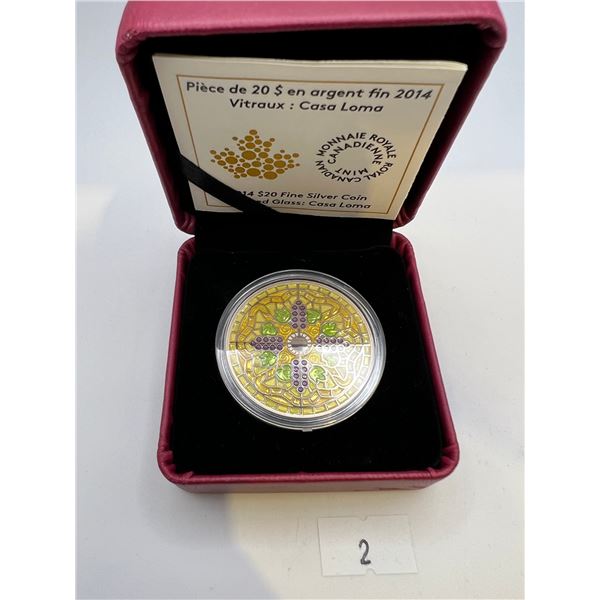 2014 $20 Fine Silver Stained Glass Coin