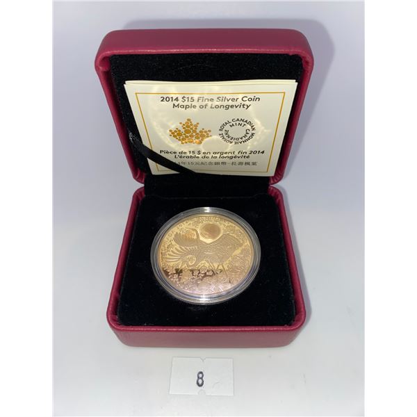 2014 Canada $15 Maple Hologram - Maple of Longevity Fine Silver