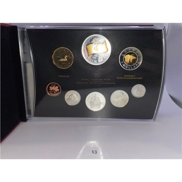 2005 Canada Proof Double Dollar Set with Silver Dollar Commemorating Canada's National Flag.