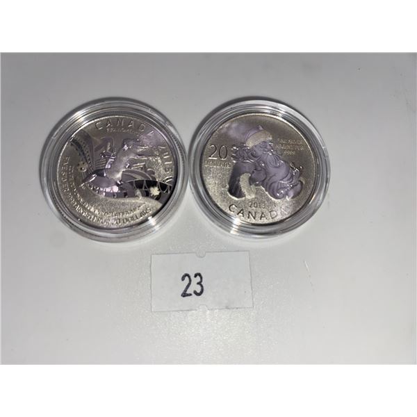 2013 Canada $20 Santa Pure Silver & 2015 Canada $20 FIFA Women's World Cup Fine Silver Coin