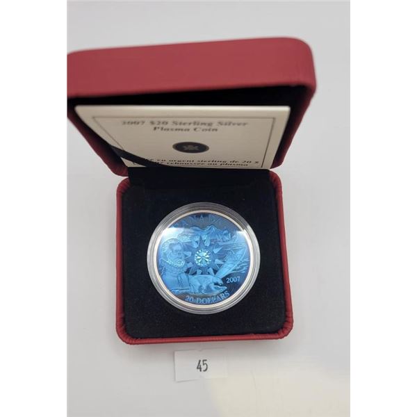 2007 Canadian Silver $20 Polar Year Plasma Coin