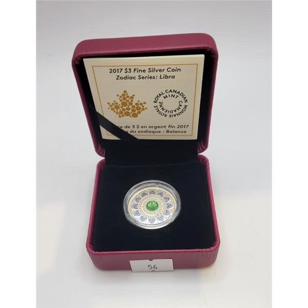 2017 Canadian $3 Fine Silver Zodiac Series - Libra
