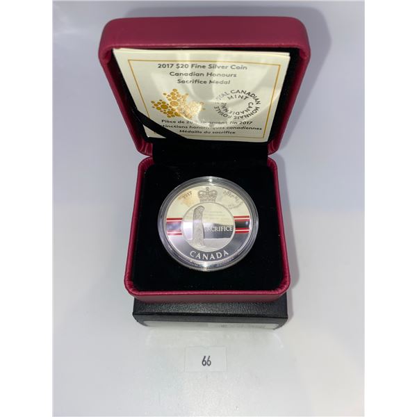2017 Canada $20 Sacrifice Medal - Canadian Honours Fine Silver Coin