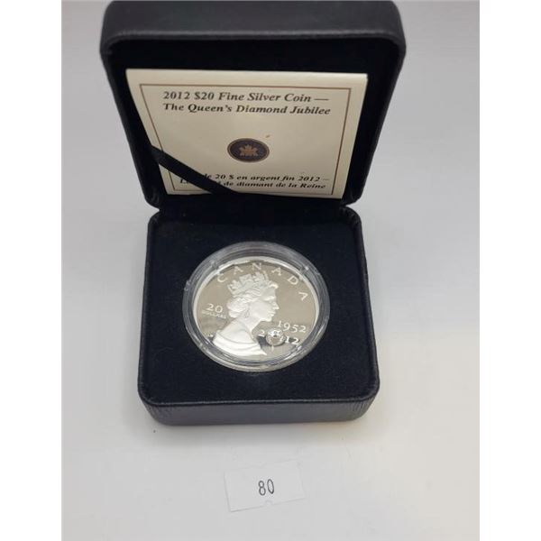 2012 Canadian FIne Silver $20 Coin: Diamond Jubilee