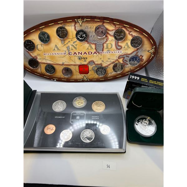 Canadian Coins of 1999 with Silver Dollar
