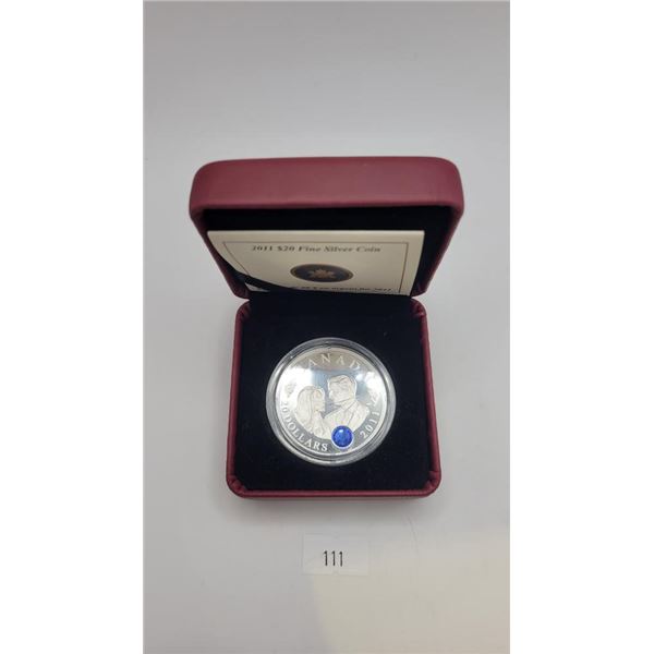 2011 Canadian Fine Silver 20 Dollar "Royal Wedding"