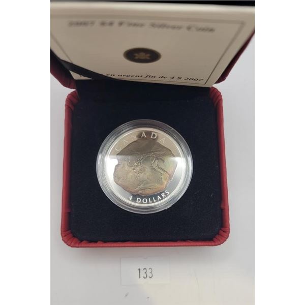 2007 Canadian Silver 4 Dollar "Parasaurolophus"