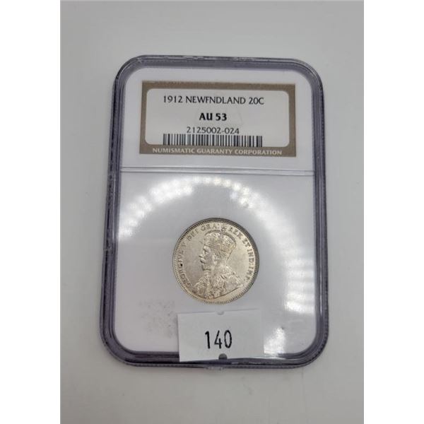 1912 AU Silver Newfoundland 20 Cent