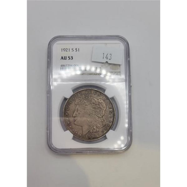 1921 AU USA Morgan Dollar