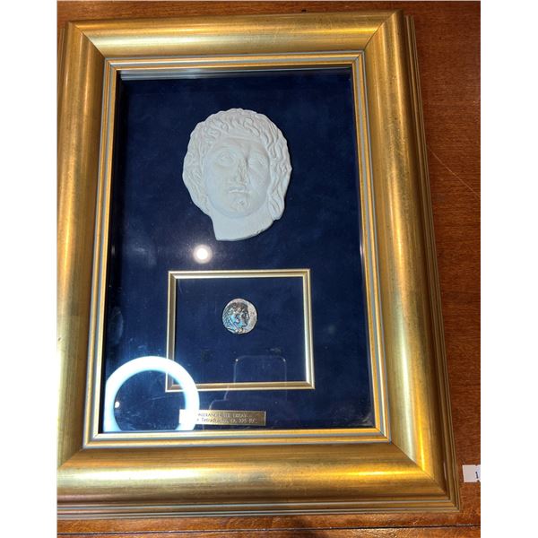 Ancient Greek Silver Tetradrachm Coin - Alexander the Great - Framed