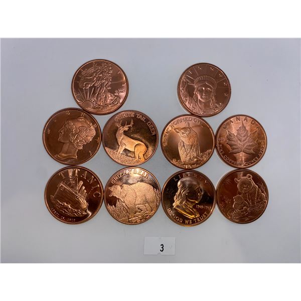 Varies Designs USA Copper Coins