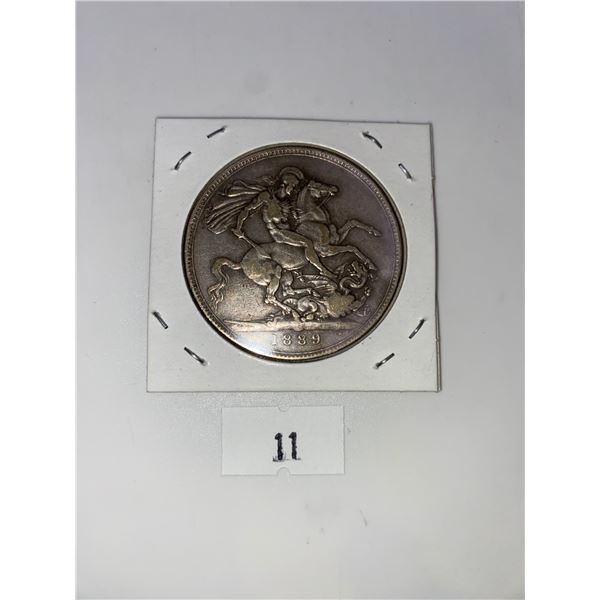 Sterling Silver 1889 - 1 Crown Victoria 2nd Portrait