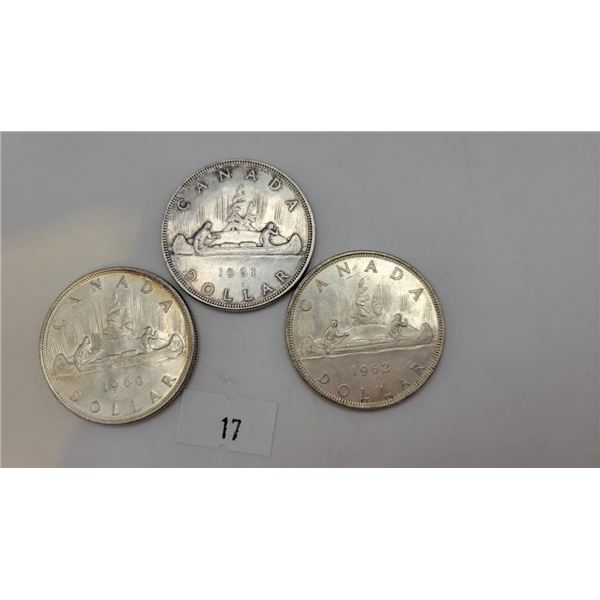 Canadian 1960's Silver Dollars
