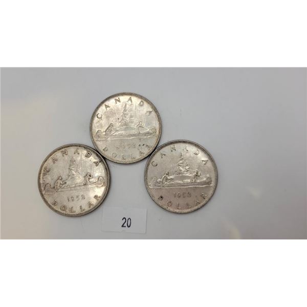 Candian 1952 Silver Dollars