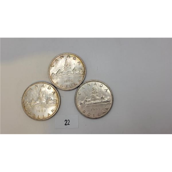 Canadian 1959 Silver Dollars