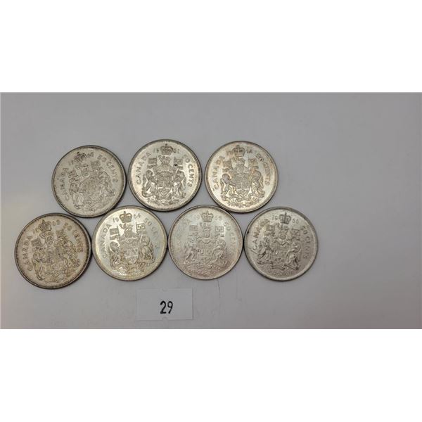 Canadian 1960's Silver Half Dollars