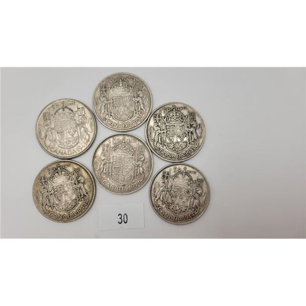 Canadian 1943/44 Silver Half Dollars