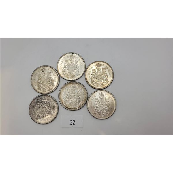 Canadian 1964 Silver Half Dollars