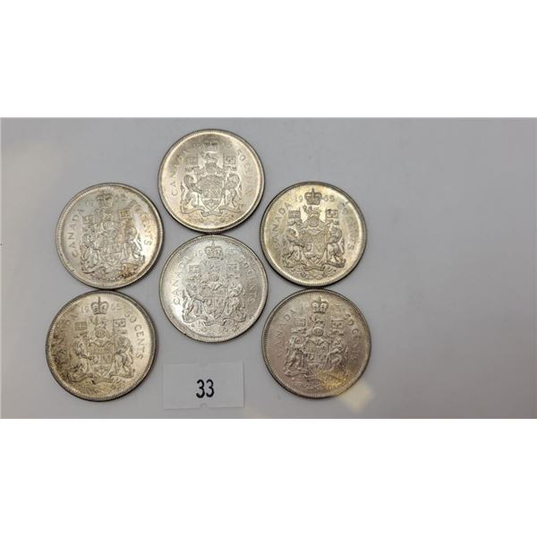 Canadian 1965 Silver Half Dollars