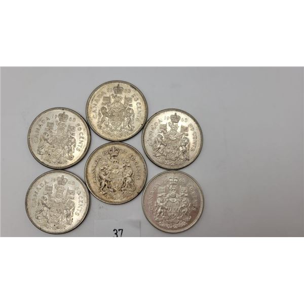 Canadian 1963 Silver Half-Dollars