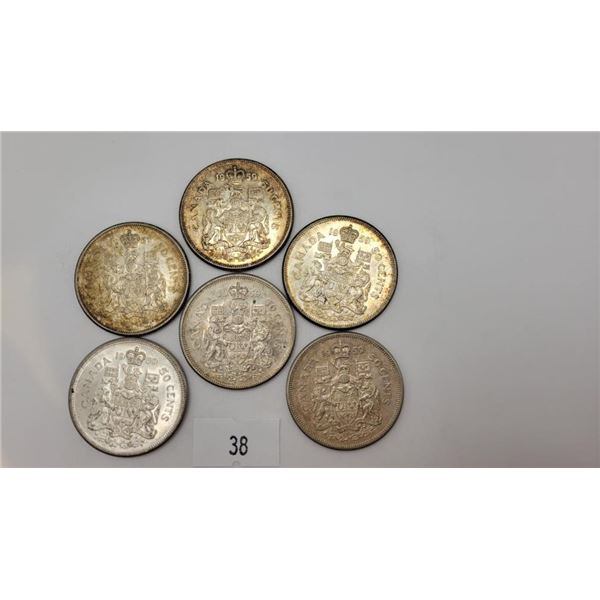 Canadian 1959 Silver Half-Dollars