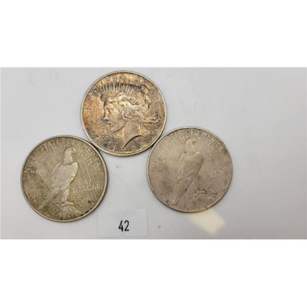 USA 1920's Silver Peace Dollars