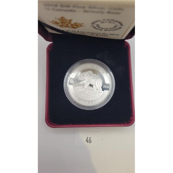 Canadian 2014 Silver 10 Dollar "Grizzly" Coin