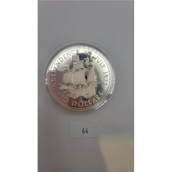 Bahamas 1973 Silver 10 DOllar Coin