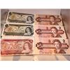 Image 1 : Set of 6 Canadian 1 & 2 Dollar Bills Various Years