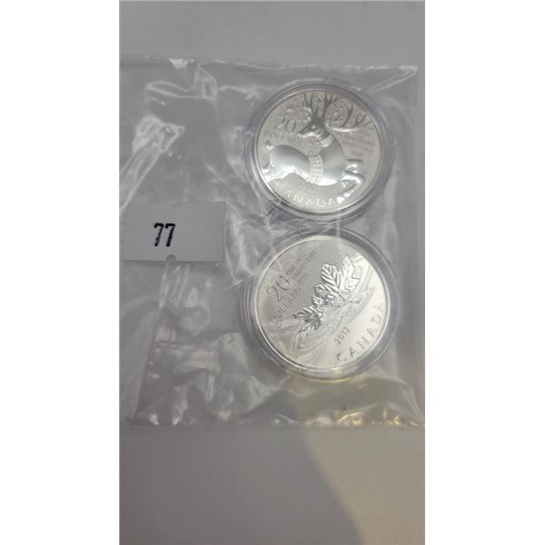 2012 Fine Silver 20 Dollar Canadian Coins Reindeer Maple Beck 2012-fine-silver-20-dollar-canadian-coins-reindeer-maple-beck