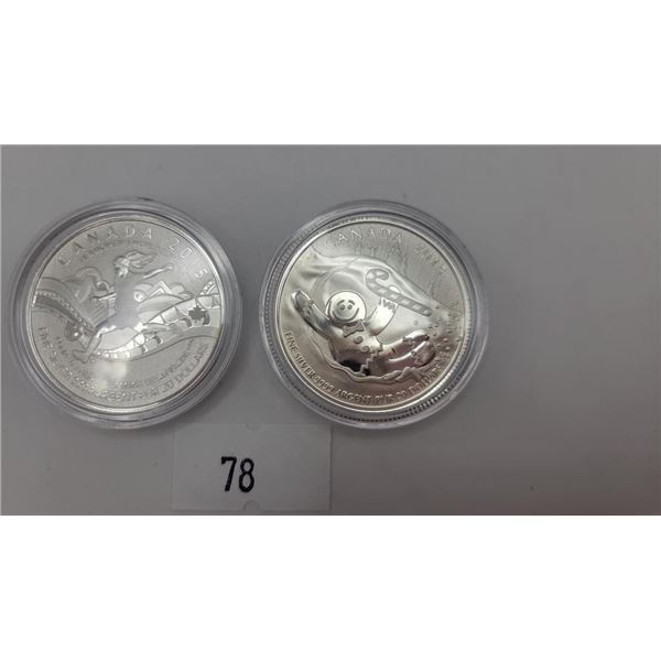 2015 Fine Silver Canadian 20 DOllar Coins "Ginger & Soccer"