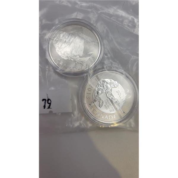 2013 Fine Silver 20 Dollar Canadian Coins "Hockey & Iceberg"