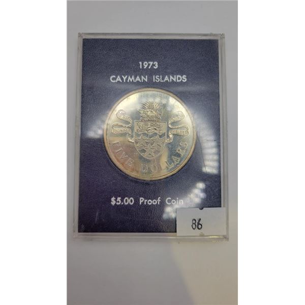 1973 Cayman Islands 5 Dollar Proof Coin