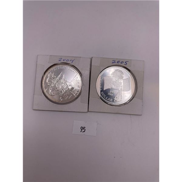 2004, 2005 Fine Silver RCM Dollars