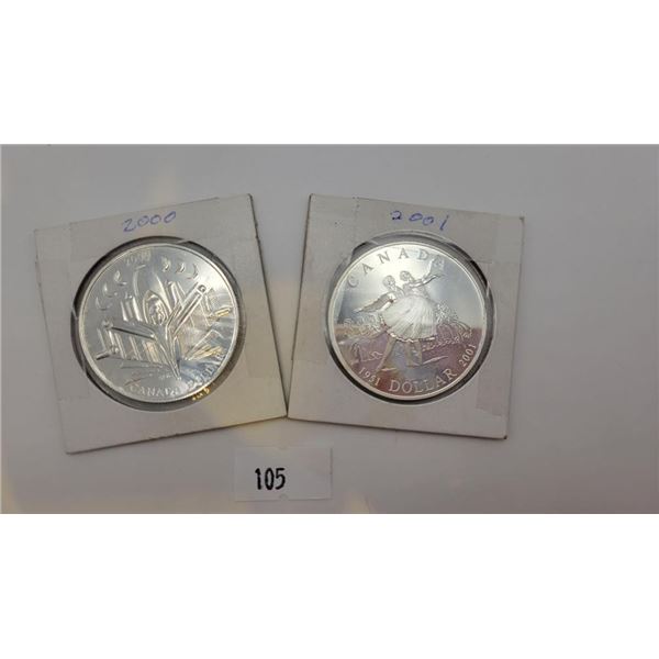 2000/2001 Canadian Sterling Silver Dollars