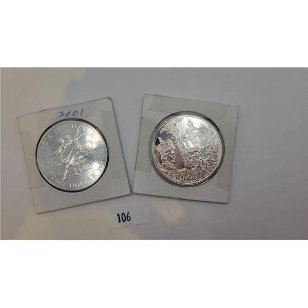 2001/2002 Canadian Sterling Silver Dollars