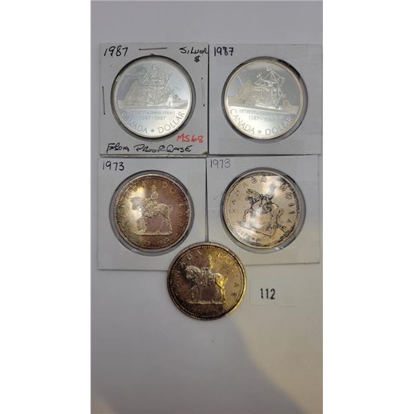 Canadian 1973/87 50% Silver Dollars